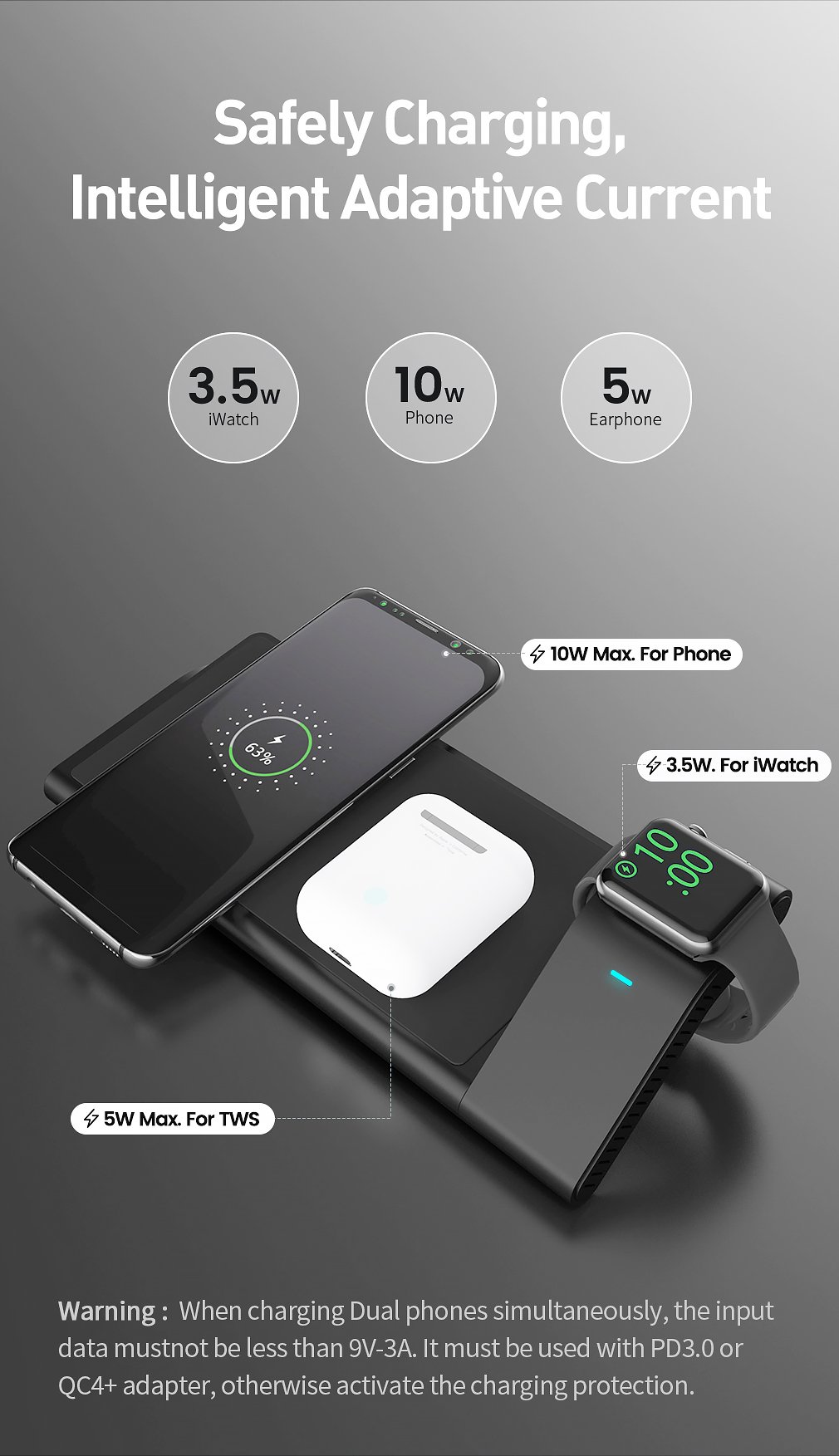 MULTI DEVICE WIRELESS CHARGER FACTORY LTS-DW06 