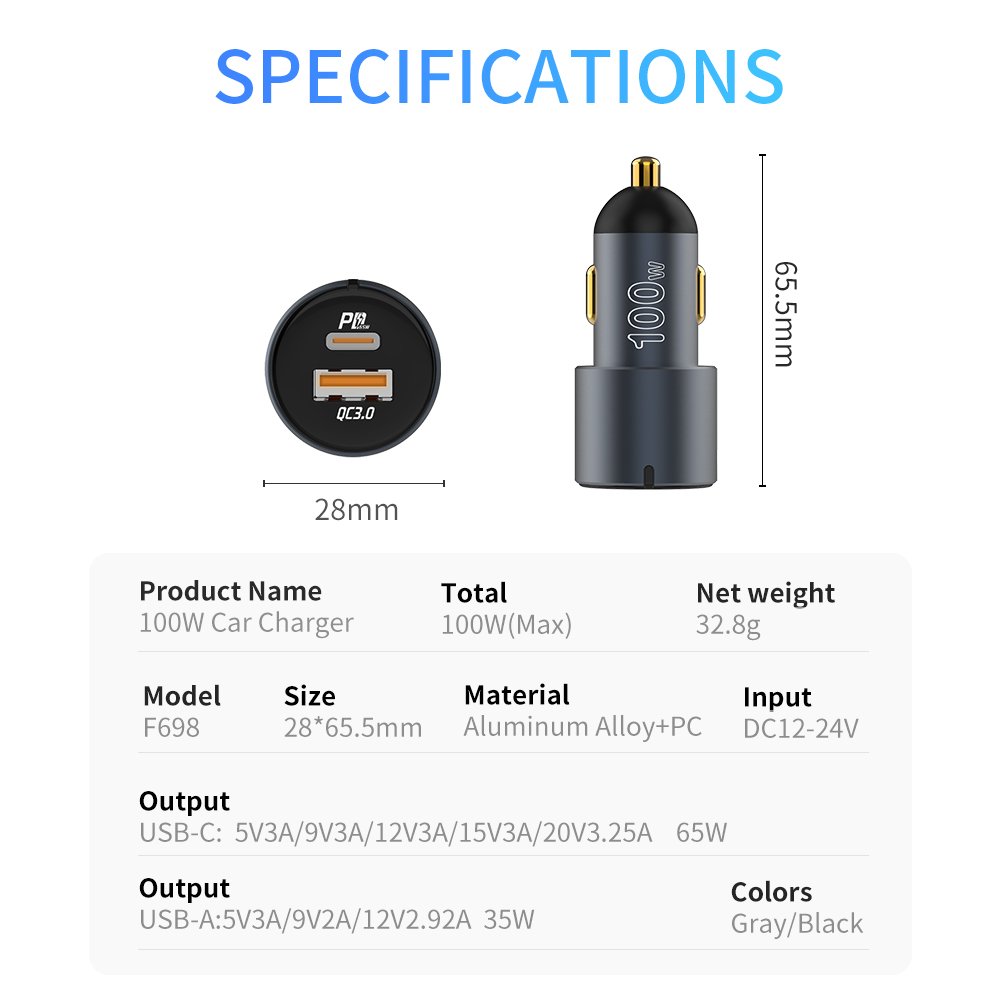 100W CAR CHARGER FACTORY