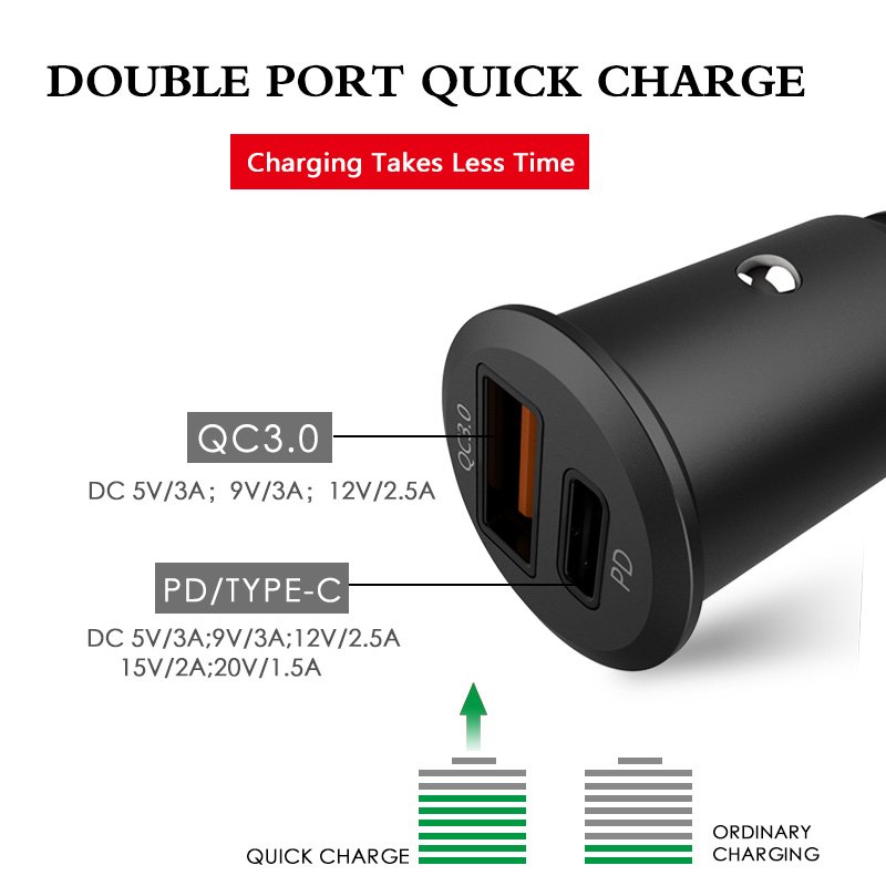 FQC22 PD+QC3.0 fast car charger factory