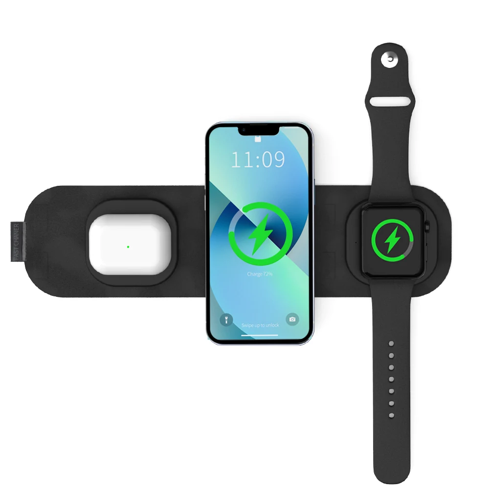 HY020 15W 3-in-1 Foldable Wireless Charging Station gallery 3 view