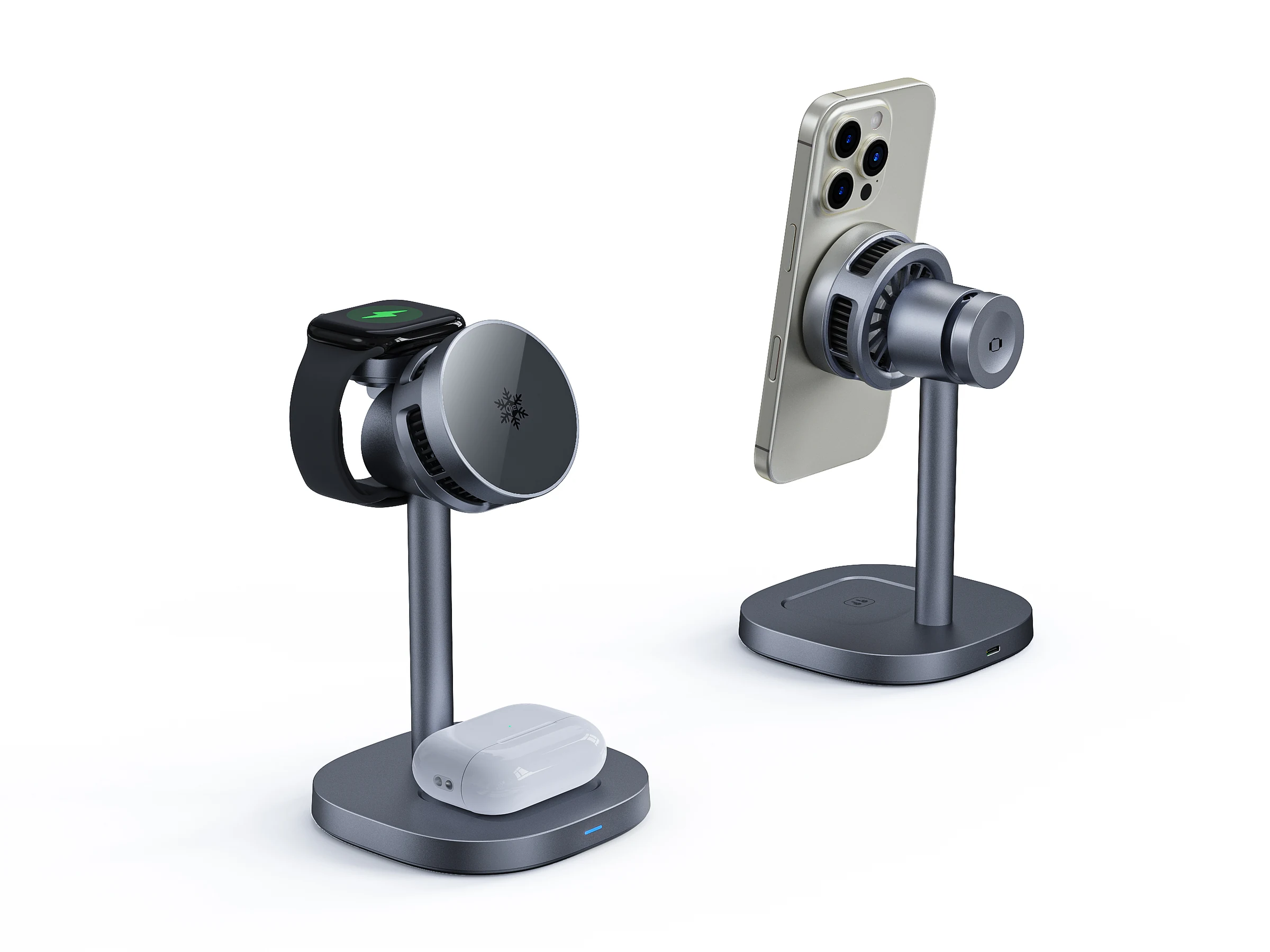 W98 15W 3-in-1 Magnetic Wireless Charger with Cooling gallery 3 view